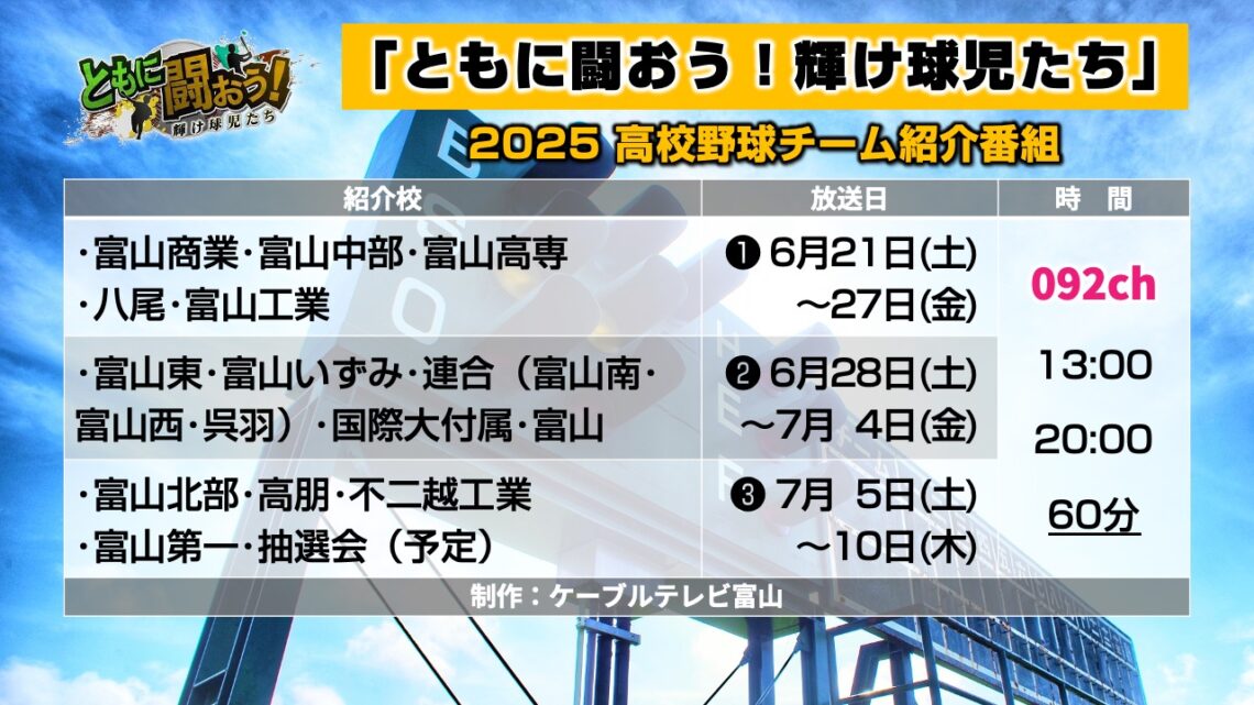 【高校野球】ともに闘おう!輝け球児たち 2025